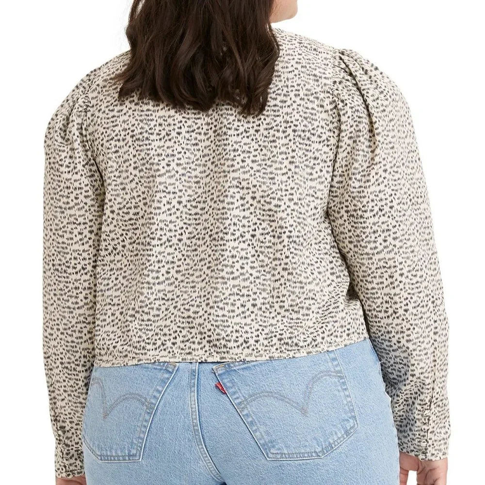 NWT Levi's Teegan Notch Print Cotton Blouse Sz L & XL - Picture 5 of 9